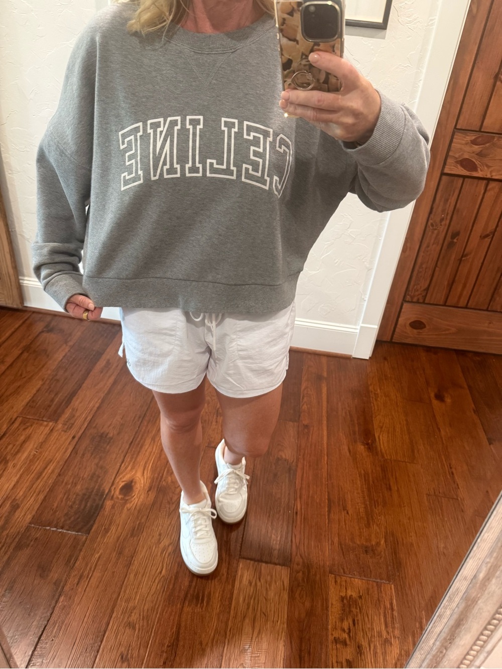 Celine Gray Logo Crewneck Sweatshirt